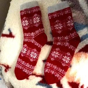 Warm fuzzy socks, thick and double layered